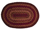 IHF New Braided Rug Cinnamon Design Jute Oval Floor Covering Carpet Wine with Sage and Tan Color