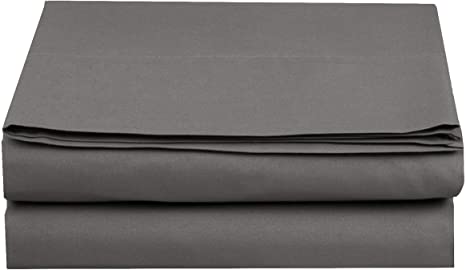 Elegant Comfort Premium Hotel 1-Piece, Luxury and Softest 1500 Thread Count Egyptian Quality Bedding Flat Sheet, Wrinkle-Free, Stain-Resistant 100% Hypoallergenic, Queen, Gray