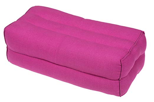Meditation Cushion & Yoga Prop, 100% Kapok & Cotton (Pink). By Kapok-Dreams.