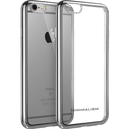 iPhone 6s case,MINIMALISM(TM) [Twinkler Series] [Scratch Resistant] Premium Flexible Soft TPU Bumper Silicone Case with Electroplate Frame Fit for iPhone 6 & iPhone 6s (4.7 inches) -- Space Grey