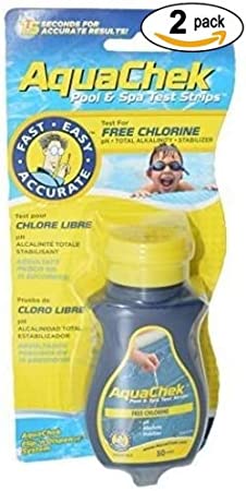 AquaChek Aqua Chek Yellow Test Strips Free Chlorine, 50 Strips, 2-Pack