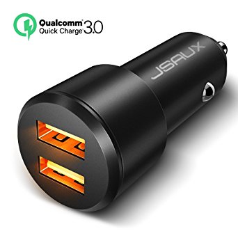 JSAUX USB Car Charger, Quick Charge 3.0 3A/36W Dual USB Car Charger With LED Indicator for Samsung Galaxy S8 S8  S7 Edge Plus, Note 8, iPhone 8 7 6S 6 Plus , iPad Pro Air 2 mini, LG, Nexus and More