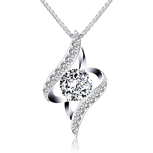 J.Rosee 925 Sterling Silver CZ-Accent Pendant Necklace, 18"