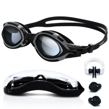 Swimming Goggles - High-Definition Clear [Anti Fog] [UV Protection] [Anti Shatter] [No Leaking] Silicone Straps Quick Release Technology Triathlon Surfing Protection Case Men Women Boy by TURATA®