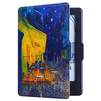 HUASIRU Painting Case for Amazon Kindle Paperwhite (2012, 2013 and 2015 Versions), Coffee shop