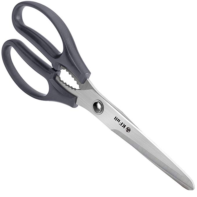 KFull Ultra Sharp Premium Heavy Duty Kitchen Shears and Multi Purpose Scissors (Grey), Knife