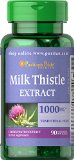 Puritans Pride Milk Thistle 41 Extract 1000 mg Silymarin-90 Softgels