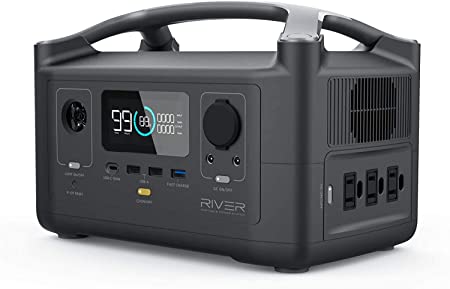 EF ECOFLOW Portable Power Station RIVER, 288Wh Backup Lithium Battery with 3 600W (Peak 1200W) AC Outlets & LED Flashlight, Clean & Silent Solar Generator for Outdoor Camping RV Emergencies Home