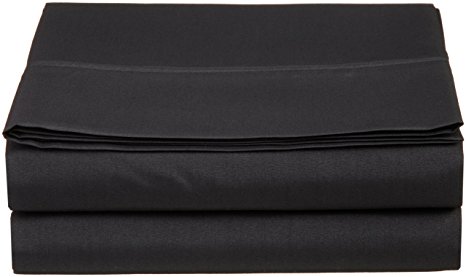 Luxury queen flat sheet brushed microfiber, Black