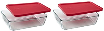 Pyrex 6-Cup Rectangle Food Storage, Pack of 2 Containers