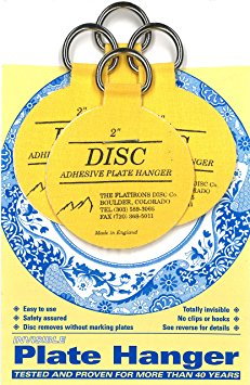Invisible English Disc Adhesive Large Plate Hanger Set (4 - 2 Inch Hangers)