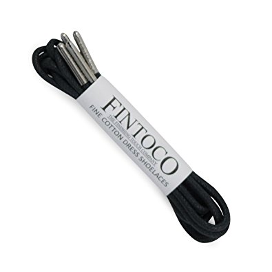 Fintoco Round Waxed Designer Dress Shoe Laces With Metal tips