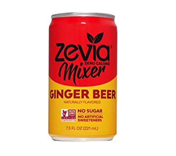 Zevia—Ginger Beer—7.5 oz. Can (12 Count)—Zero Calories or Sugar, Naturally Sweetened with Stevia Leaf Extract —A Perfect Drink Mixer