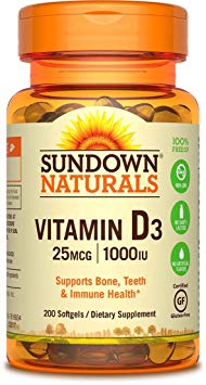Sundown Naturals® Vitamin D3 1000 IU, 200 Softgels