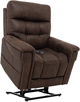 Pride Mobility VivaLift Radiance PLR3955LT Electric Power Lift Recliner Chair Sofa with Heat for Elderly, Cup Holder, Toggle Remote, Wireless Charging, Large/Tall