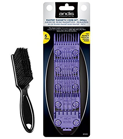 Andis Master Dual Magnet 5-Comb Set with a BeauWis Blade Brush