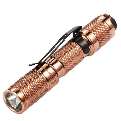 Unique Small Luxury Gift Light for Birthday or Anniversary: LUMINTOP Tool AAA Copper Flashlight Keychain, Nichia 219 LED, Super Bright Pocket Size Torch 80 Lumens with 3 Modes, Waterproof