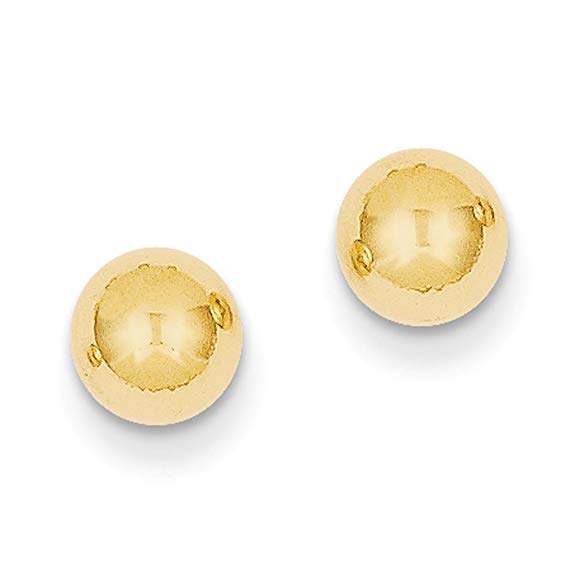 Designs by Nathan, Classic 14K Yellow Gold Round Ball and Post Stud Earrings, Many Sizes