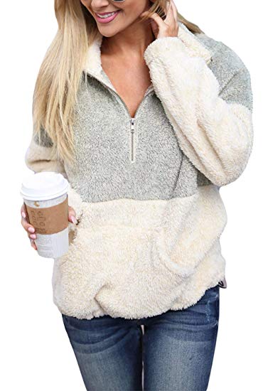 Dokotoo Womens Fashion Oversize Fluffy Fleece Sweatshirt Pullover Outwear S-XXL