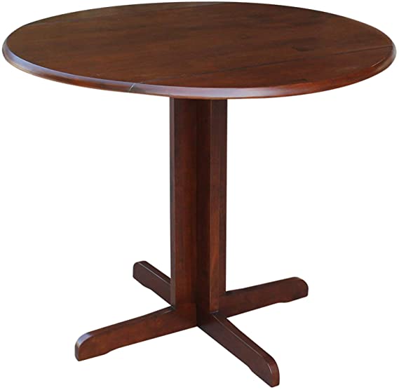 International Concepts Dual Drop Leaf Dining Table, Espresso, 36-Inch