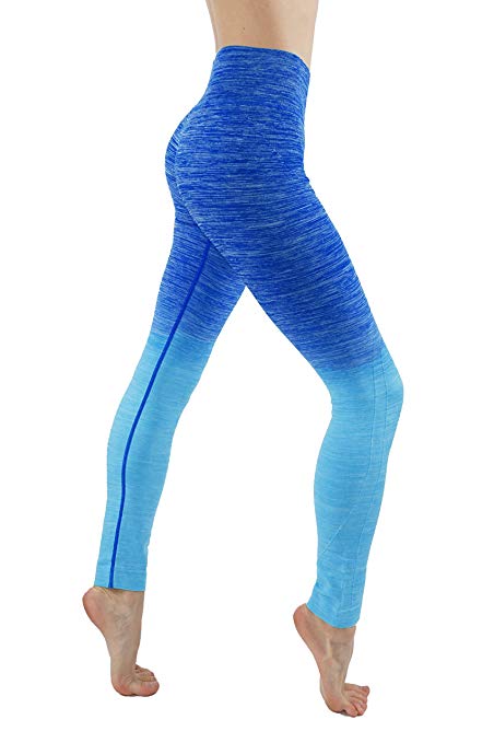 CodeFit Yoga Power Flex Dry-Fit Pants Workout Printed Leggings Ombre Print XS-3XL