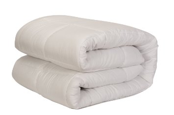 Amor&Amore Soft Gentle Lightweight Warm Down Alternative Comforter,Size 90 x 90 Inches,Bleach White