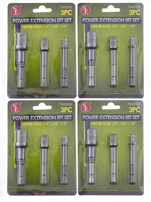 SE 7503SD-4 Power Extension Bit Set (4-Pack)