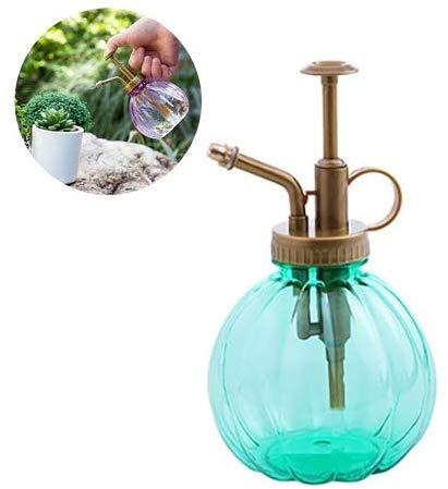 Rocutus 1pcs Plastic Cute Pumpkin Shape Watering Spray Can,Plant Mister Adjustable Nozzle Watering Can for Garden,Indoor Plants,Office Plants,Suitable for Men Women Boy and Girls (Green)