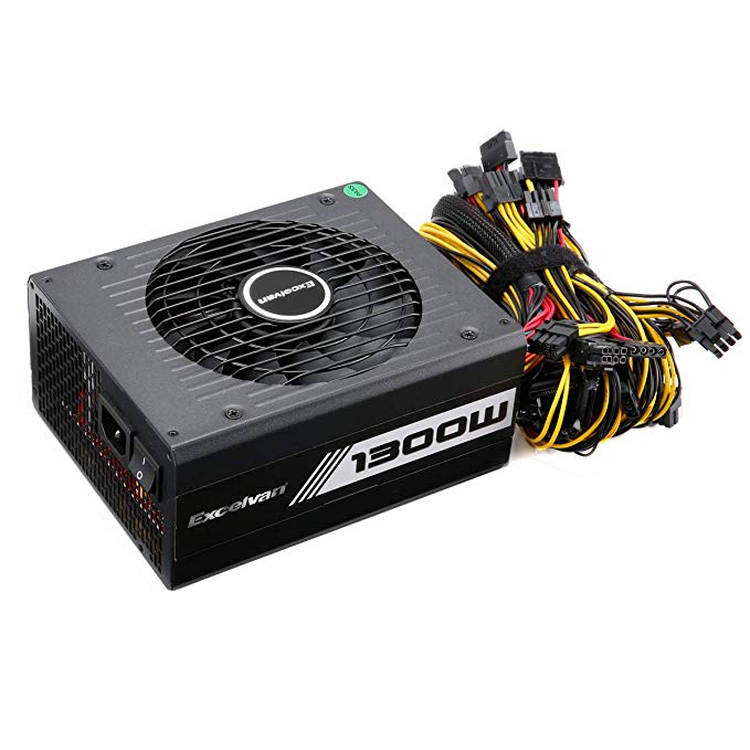 Excelvan Computer Modular Power Supply/PSU for PC/Desktop/ Gaming Computer,1300 Watt 80  Bronze Certified PSU with Silent Fan,3-Year Warranty