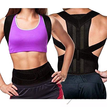 Back Brace Adjustable Back Support for Men & Women Pain Relief Back Posture Corrector (M)