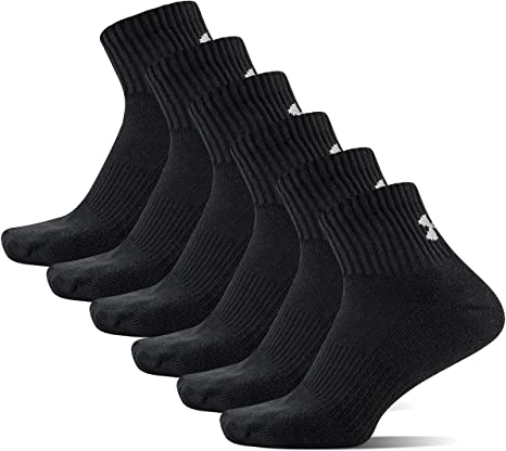 Under Armour Adult Charged Cotton 2.0 Quarter Socks, 6-Pairs