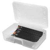 ADVANTUS Polypropylene Pencil Box with Lid 85 x 55 x 25 Inches Clear 34104