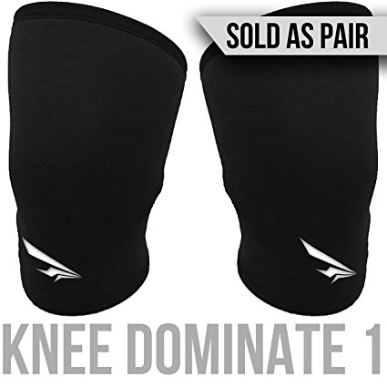2nd Era Knee Dominate 1 - Best Premium Neoprene Compression Knee Support Sleeves Brace Wraps - For Professional Elite Athletes: Powerlifting, Bodybuilding, and Weight Lifting - Sold as Pair