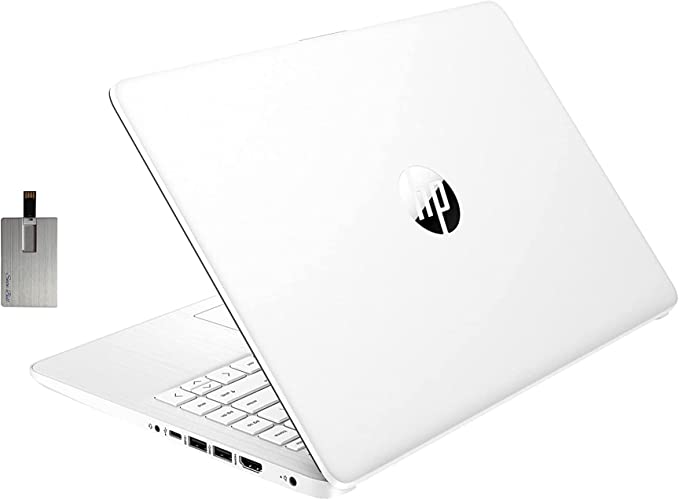 HP 2022 Stream 14'' HD Laptop, Intel Celeron N4020 Dual-core Processor, 16GB DDR4 RAM, 64GB eMMC, 1 Year Office 365, Webcam, HDMI, Windows 10S, White, 32GB SnowBell USB Card