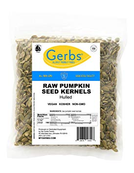 GERBS Raw Pumpkin Seed Kernels, 1 LBS by Top 12 Food Allergy Free & NON GMO - Vegan & Kosher - Premium Quality Grown in Mexico