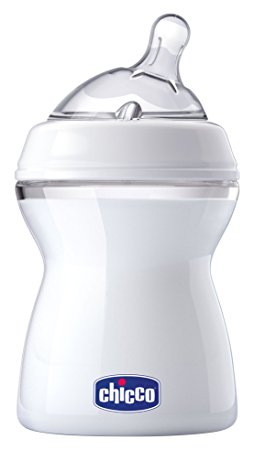 Chicco NaturalFit Baby Bottle Slow Flow with Bonus Straight Nipple, 0 Months , 8 Ounce