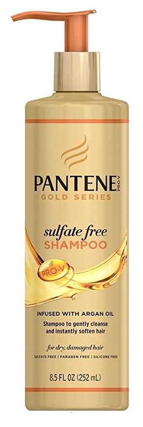 Pantene Shampoo Gold Series Sulfate Free 8.5 Ounce (252ml) (2 Pack)