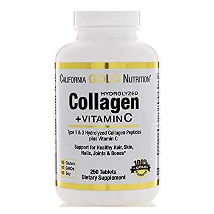 California Gold Nutrition, Collagen Peptides   Vitamin C, Hydrolyzed Type 1 & 3, 6,000 mg, 250 Tablets