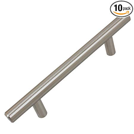 GlideRite Hardware 5001-96-SS-10 Long Solid Handle Bar Pulls, 10 Pack, 3.75" x 6.125", Stainless Steel