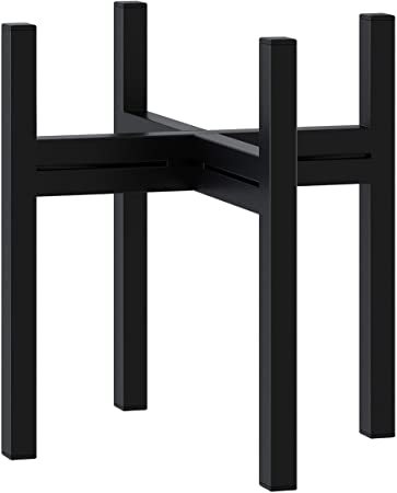FaithLand Mid Century Plant Stand Indoor Outdoor (EXCLUDING 6" Plant Pot), Metal Planter Stand, Potted Plant Holder, Black, Hold Up to 6 Inch Planter - Upgraded