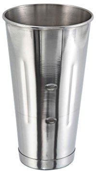 DURAWARE 30 oz New Commercial Grade Stainless Steel Cups, Malt Cup, Milkshake Cup, Blender Cup, Cocktail Mixing Cup 1 Pc, Small, Silver