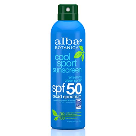 Alba Botanica Cool Sport Refreshing Clear Spray SPF 50 Sunscreen, 6 oz.