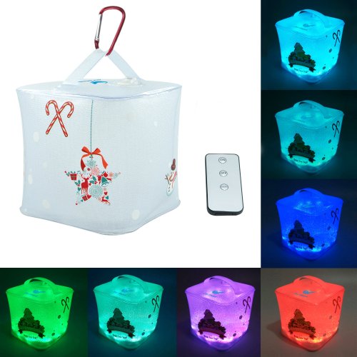OldShark Christmas Inflatable Waterproof Solar Powered Lantern Outdoor Emergency LED Camping Light Solar Charger