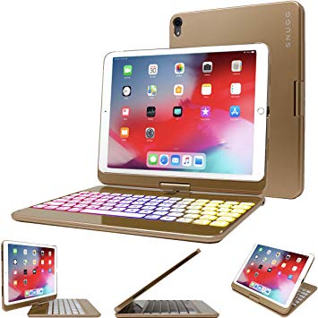 Snugg iPad Mini 5 / iPad Mini 4 Keyboard [Gold] Backlit Wireless Bluetooth Keyboard Case Cover 360° Degree Rotatable Keyboard for Apple iPad Mini 5