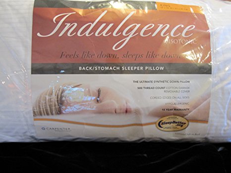 Indulgence Back/Stomach King Sleeper Pillow by Isotonic 36"x20"