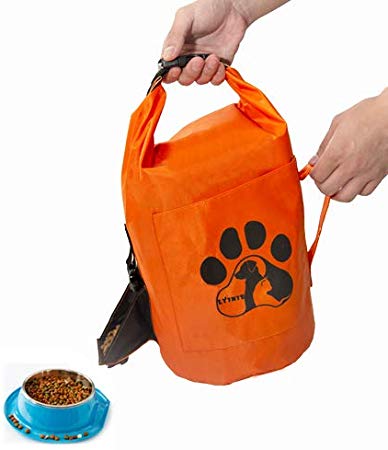 Dog Food Storage Container,Cat&Dog Food Bags, Folding Pet Food Storage Container 10Lbs,Portable Travel Pet Travel Bag for Food Storage -capacity10L - Perfect for Medium & Large Dog