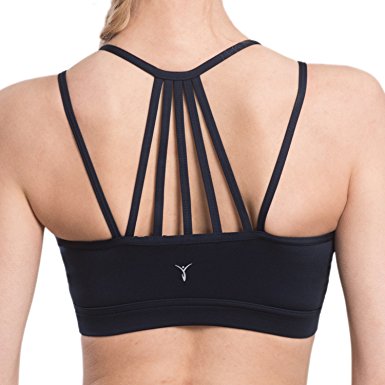 AIYIHAN Women's Sexy Strappy Wirefree Yoga Sports Bra Support Workout Padded Running Bra