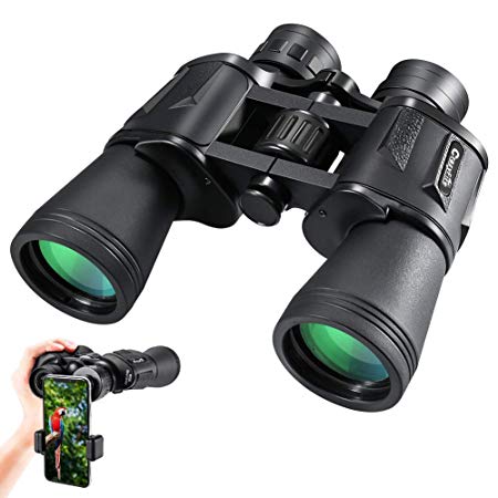 CrazyFire HD Compact Binoculars for Adults,10×50 Wide-View Binoculars with FMC Lens, Travel Binoculars for Bird Watching,Hunting,Sports Events