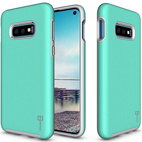 CoverON Slim Protective Hybrid Rugged Series for Samsung Galaxy S10E Case, Mint Teal