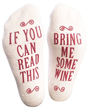 Red Wine Socks - Luxury Combed Cotton Socks Funny Words "If You.Bring Me Some Wine", Valentine's Day, Christmas, Birthday Gifts for Women Wine Lovers Mother Father Husband Wife Friends
